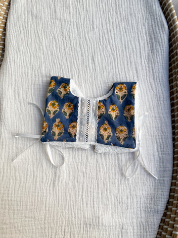 Baberola flor India azul y mostaza