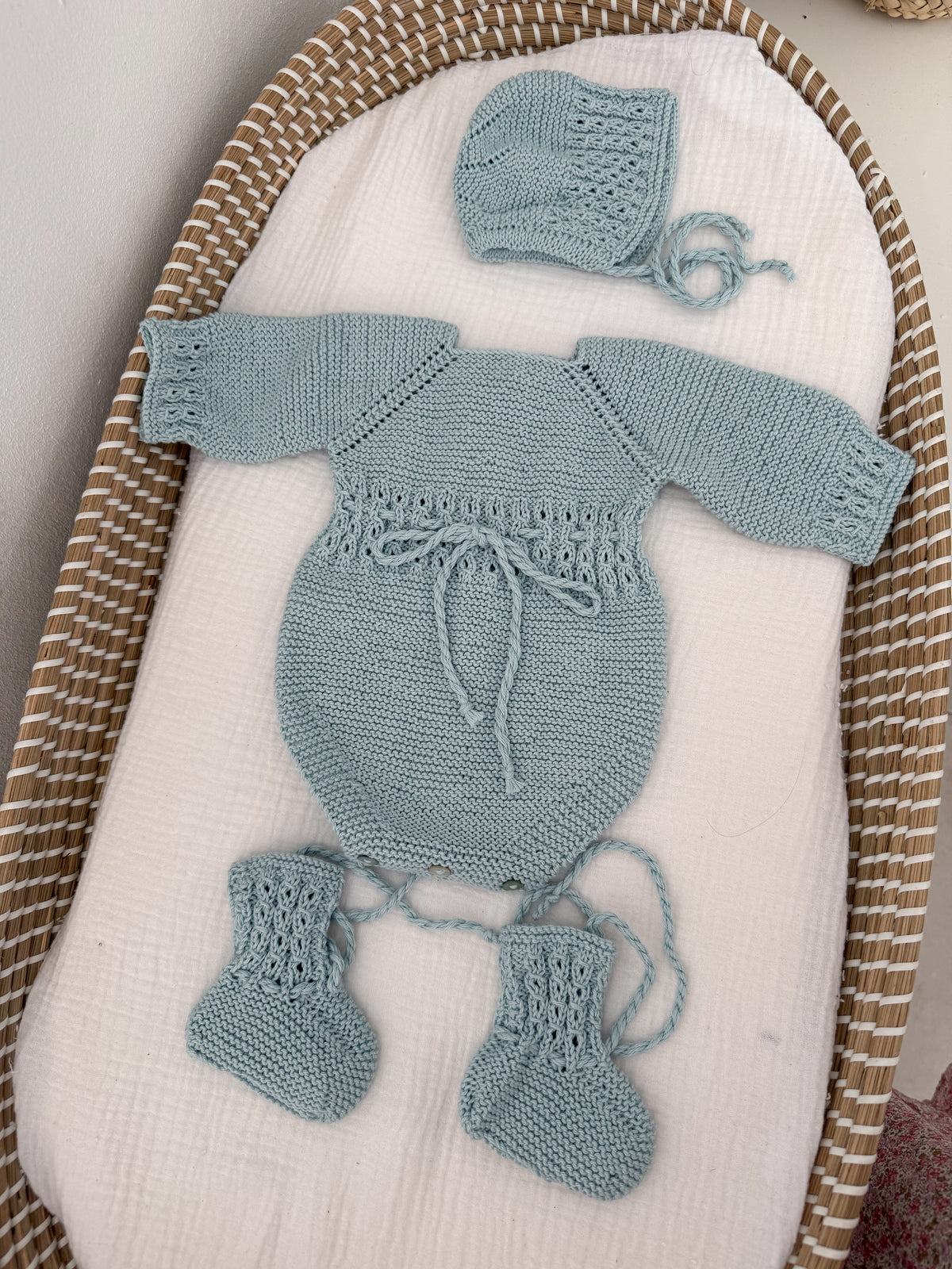 Conjunto Paula algodón celeste
