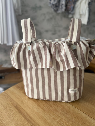 Bolso de carro rayas beige