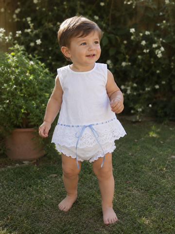 Camisa Mariana lazo celeste