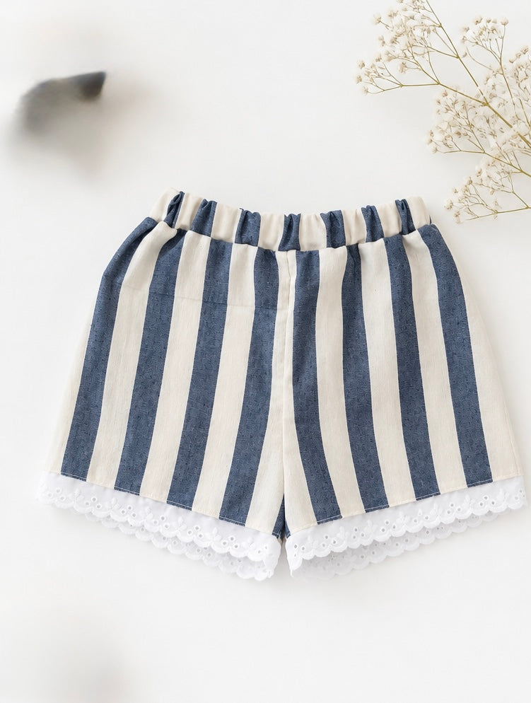 Pantalón corto rayas azules