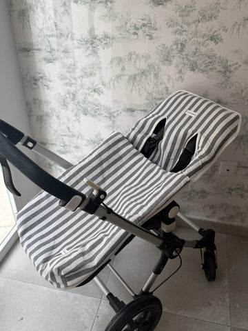 Saco universal para silla en rayas grises