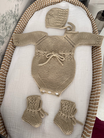 Conjunto Paula algodón beige