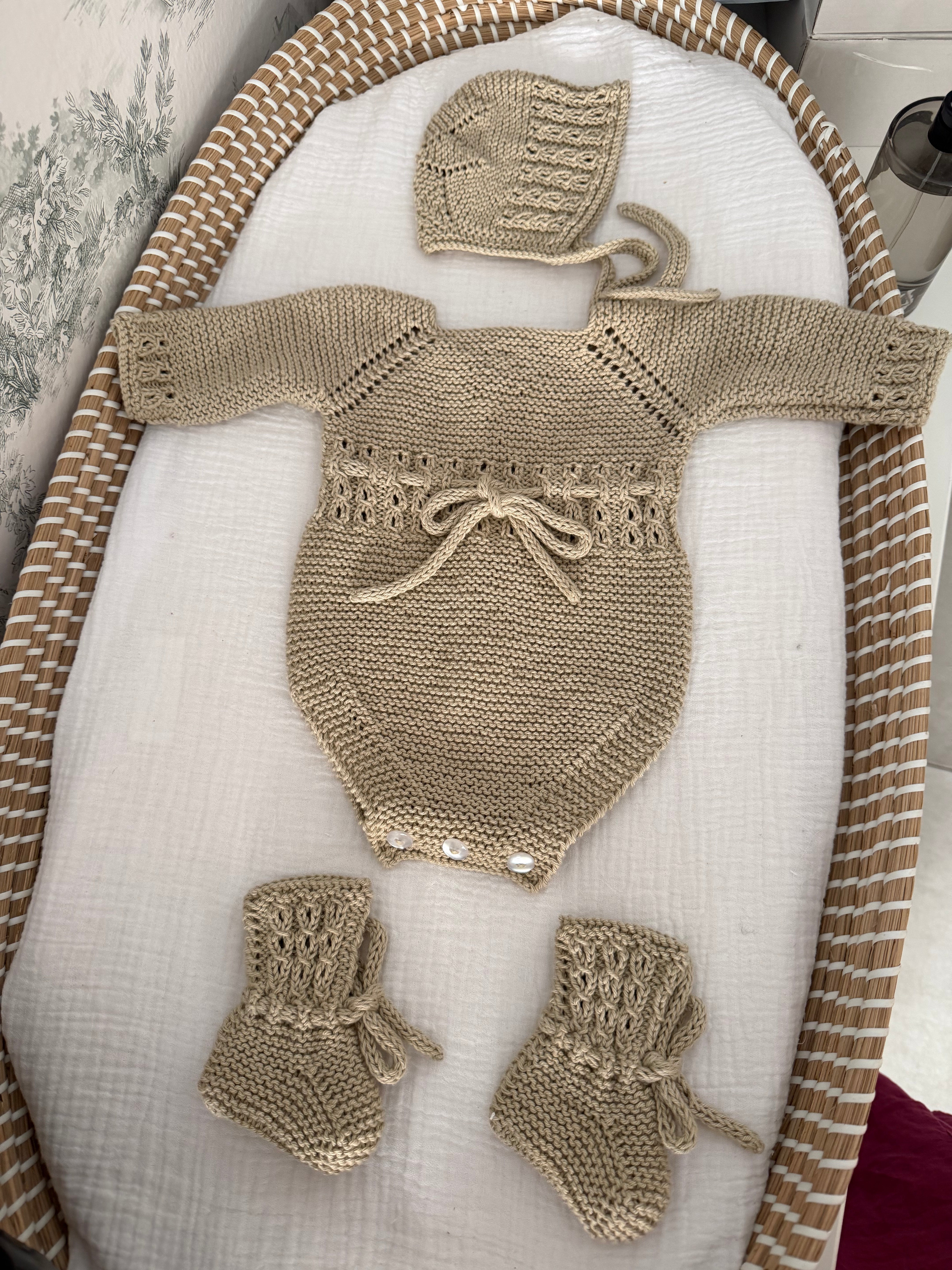 Conjunto Paula algodón beige