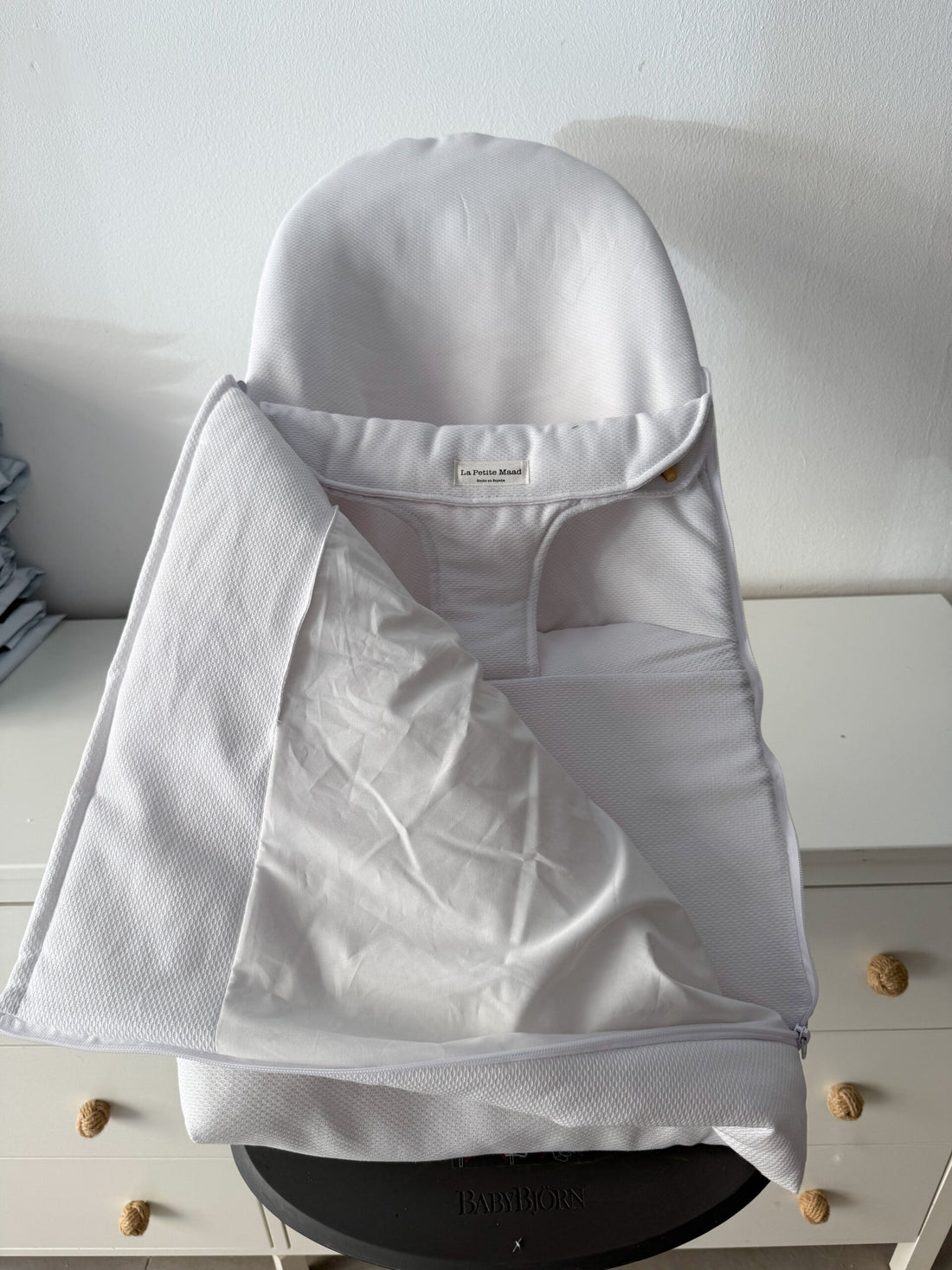 Funda hamaca babybjörn pique blanco con saco