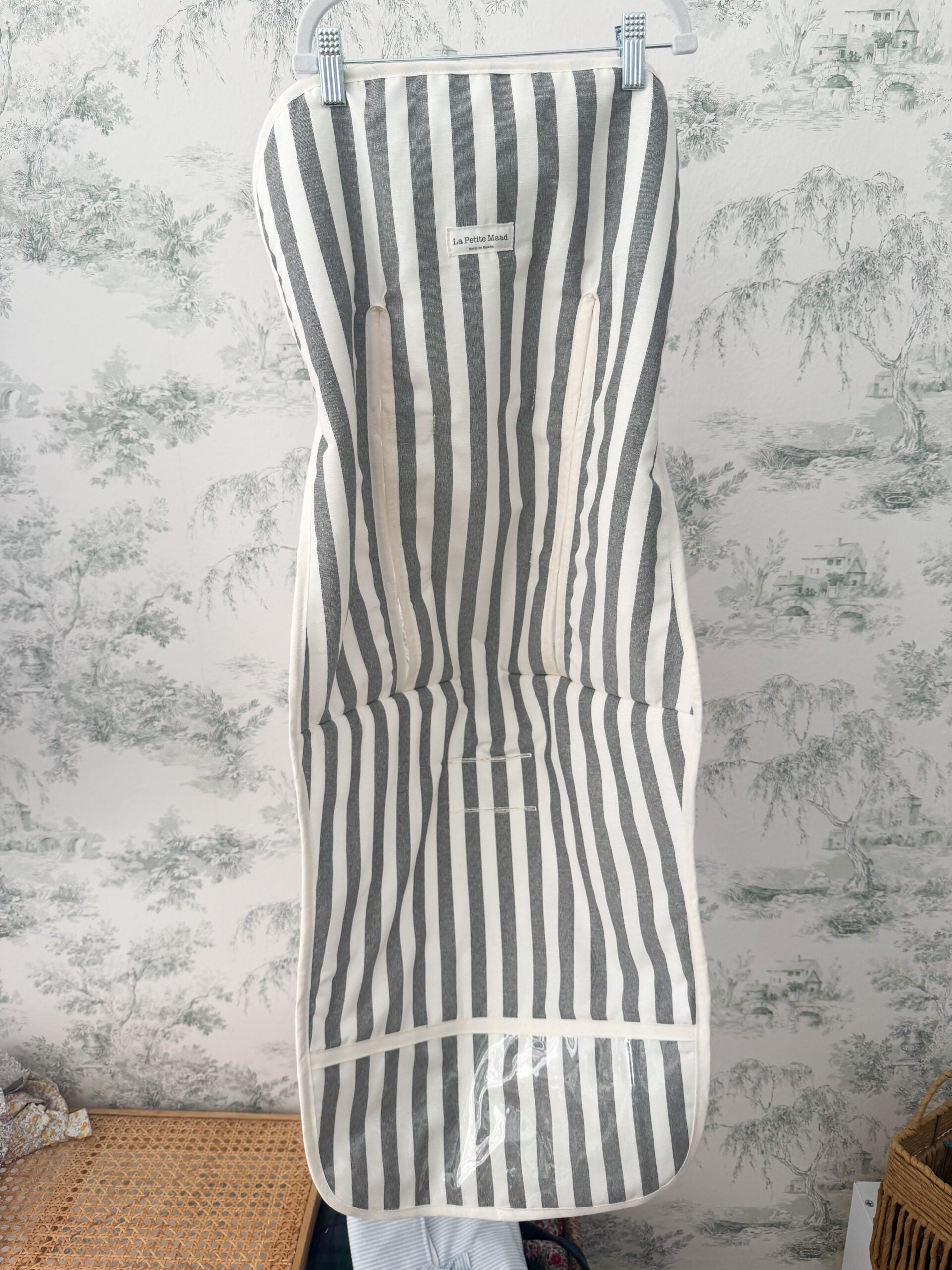 Colchoneta universal rayas gris jaspeado