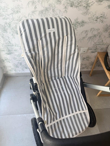 Colchoneta universal rayas gris jaspeado
