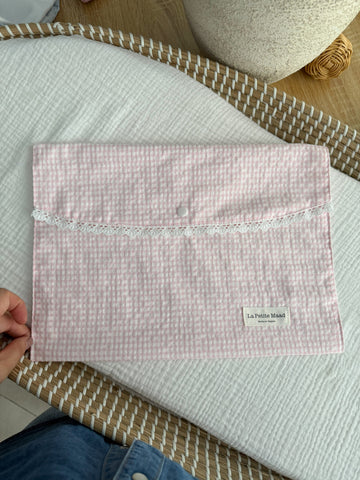 Bolsa de muda vichy rosa