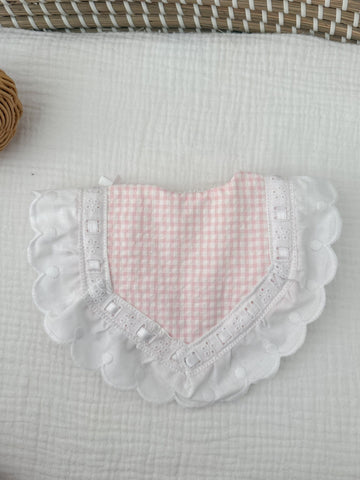 Babero pipo vichy rosa