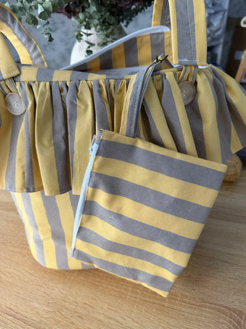 Bolso de carro rayas limón