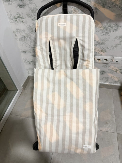 Saco universal para silla en rayas piedra