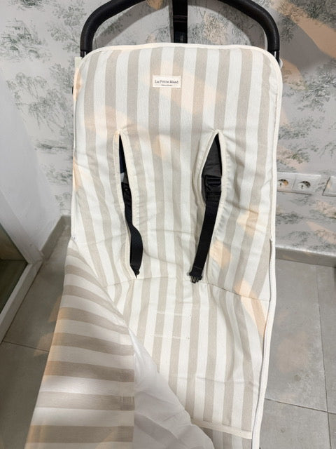 Saco universal para silla en rayas piedra