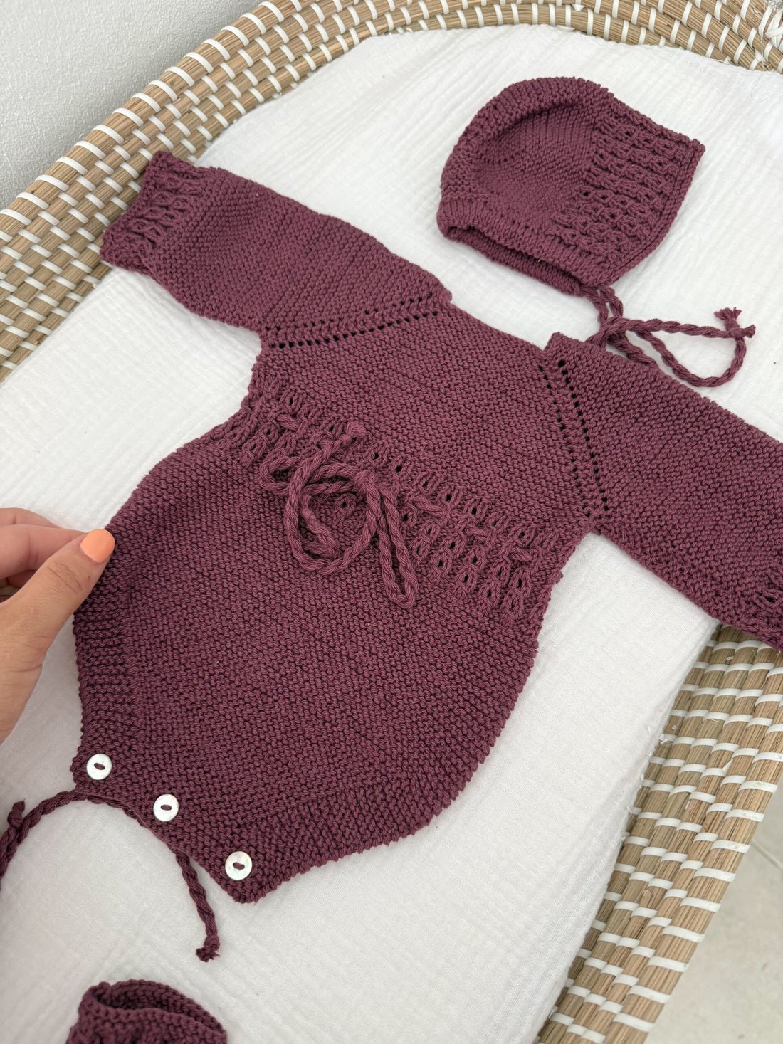 Conjunto Paula algodón berenjena