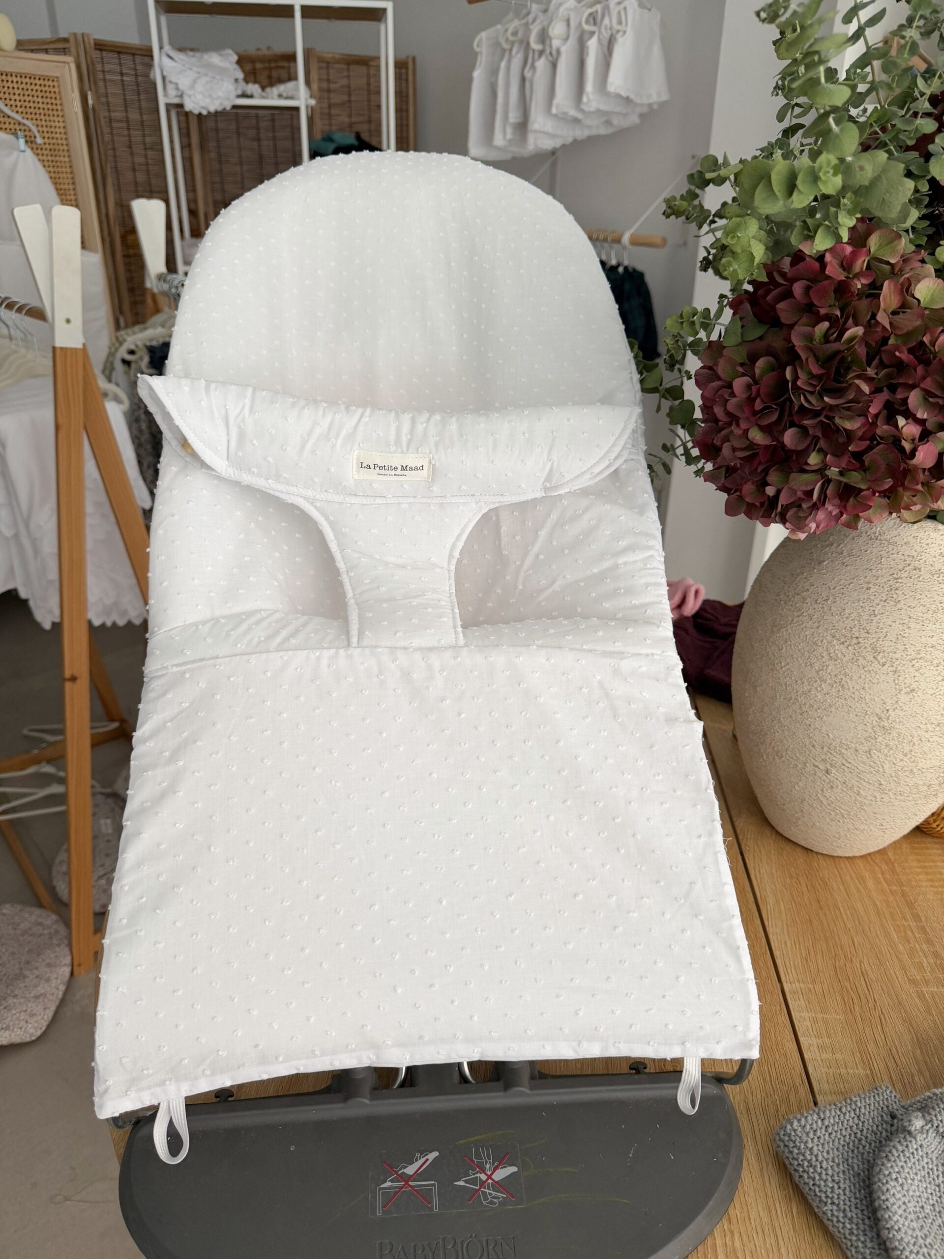 Funda hamaca babybjörn plumeti blanco