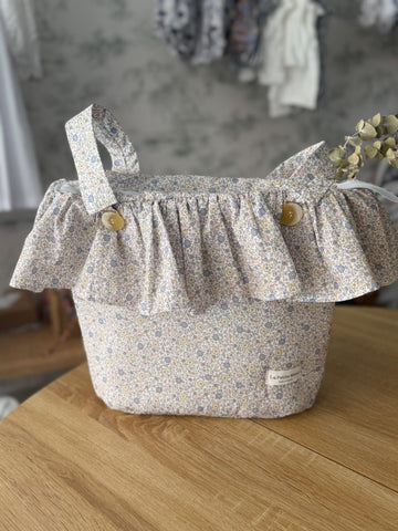 Bolso de carro flor gris nude