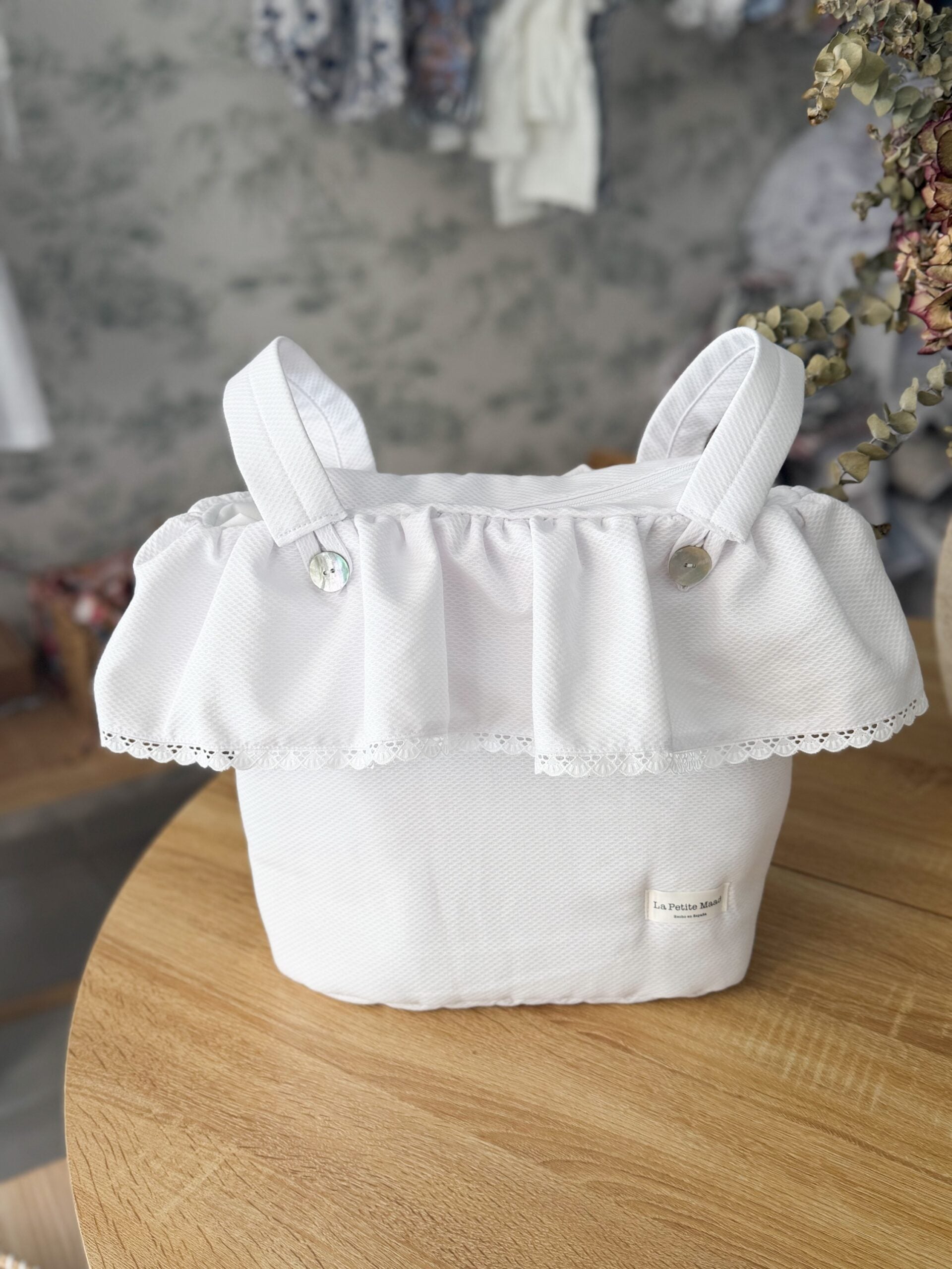 Bolso de carro pique blanco