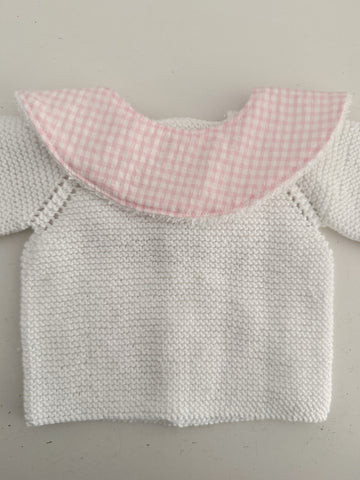 Cuello salvababas Vichy rosa