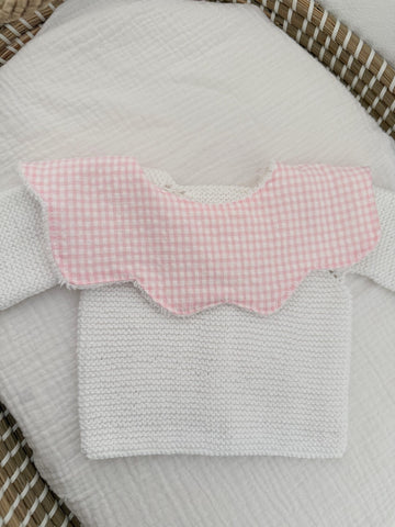 Cuello ondas vichy rosa