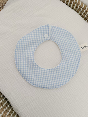 Cuello salvababas vichy celeste