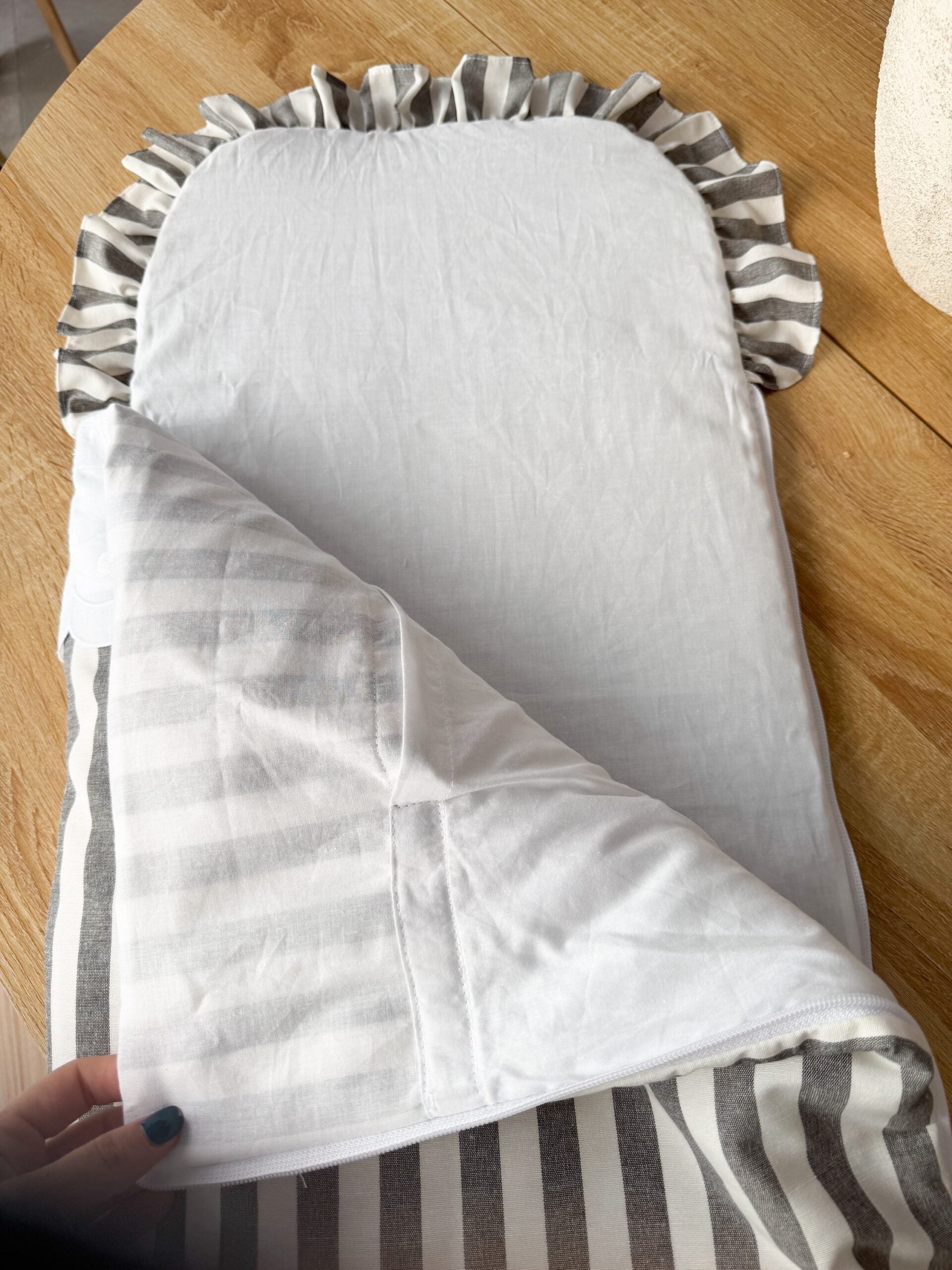 Saco universal para capazo rayas gris jaspeado